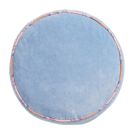 Castilo Round Velvet Cushion - Blue Jean Feather Insert