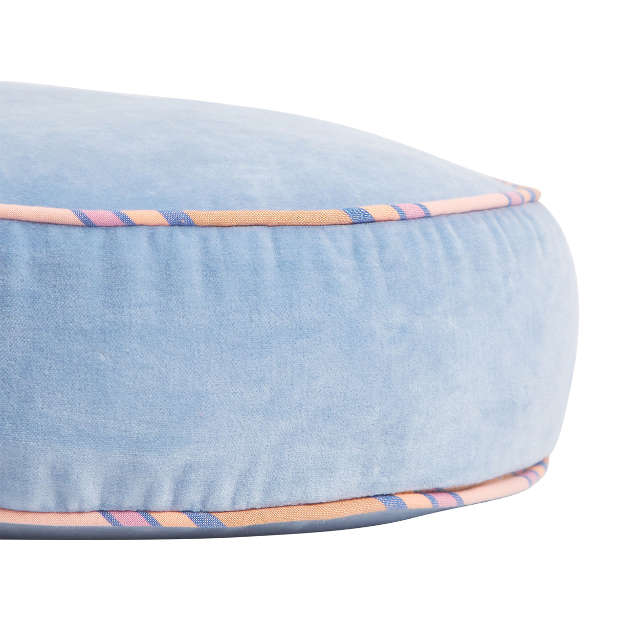 Castilo Round Velvet Cushion - Blue Jean Feather Insert