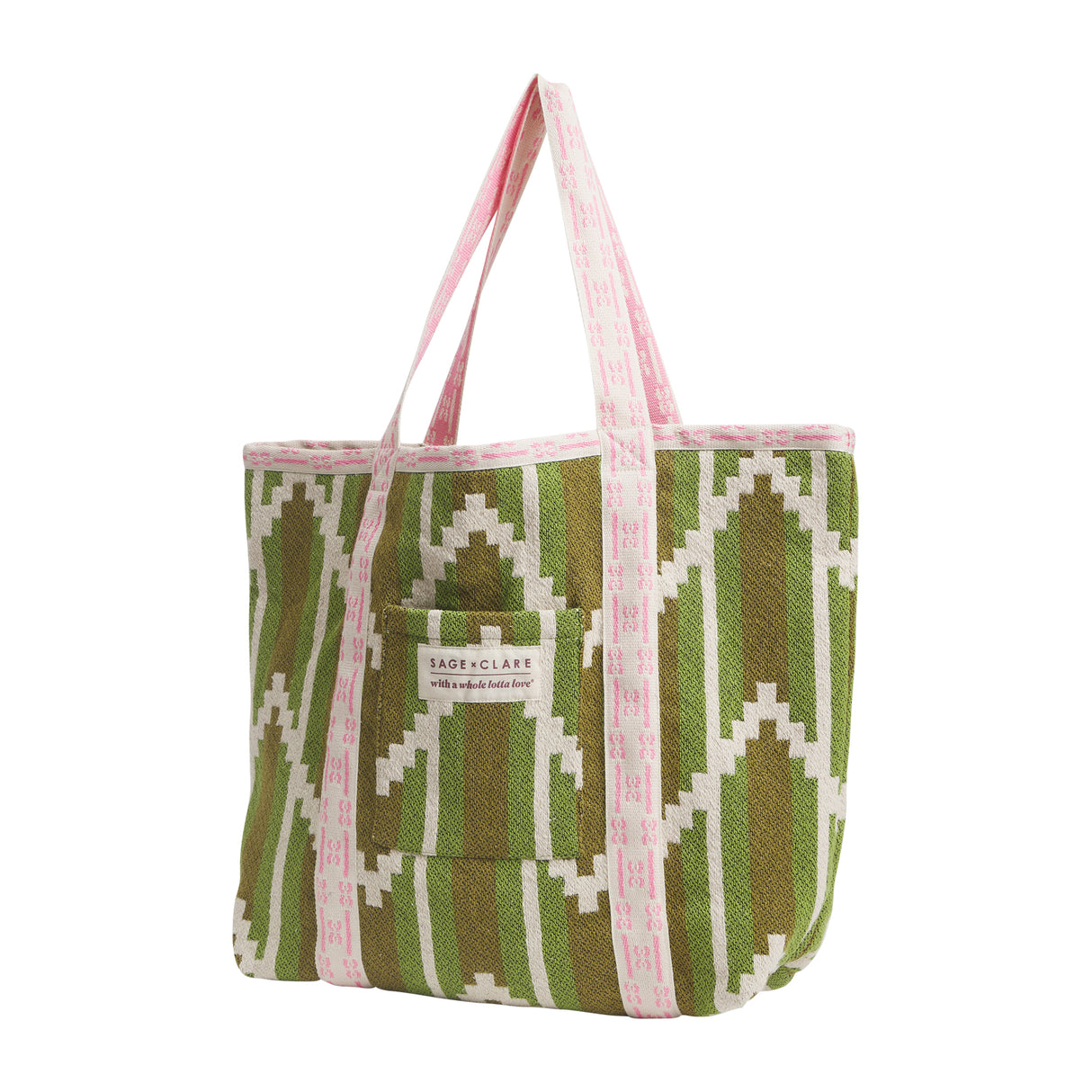 Nisha Woven Tote Bag - Palm