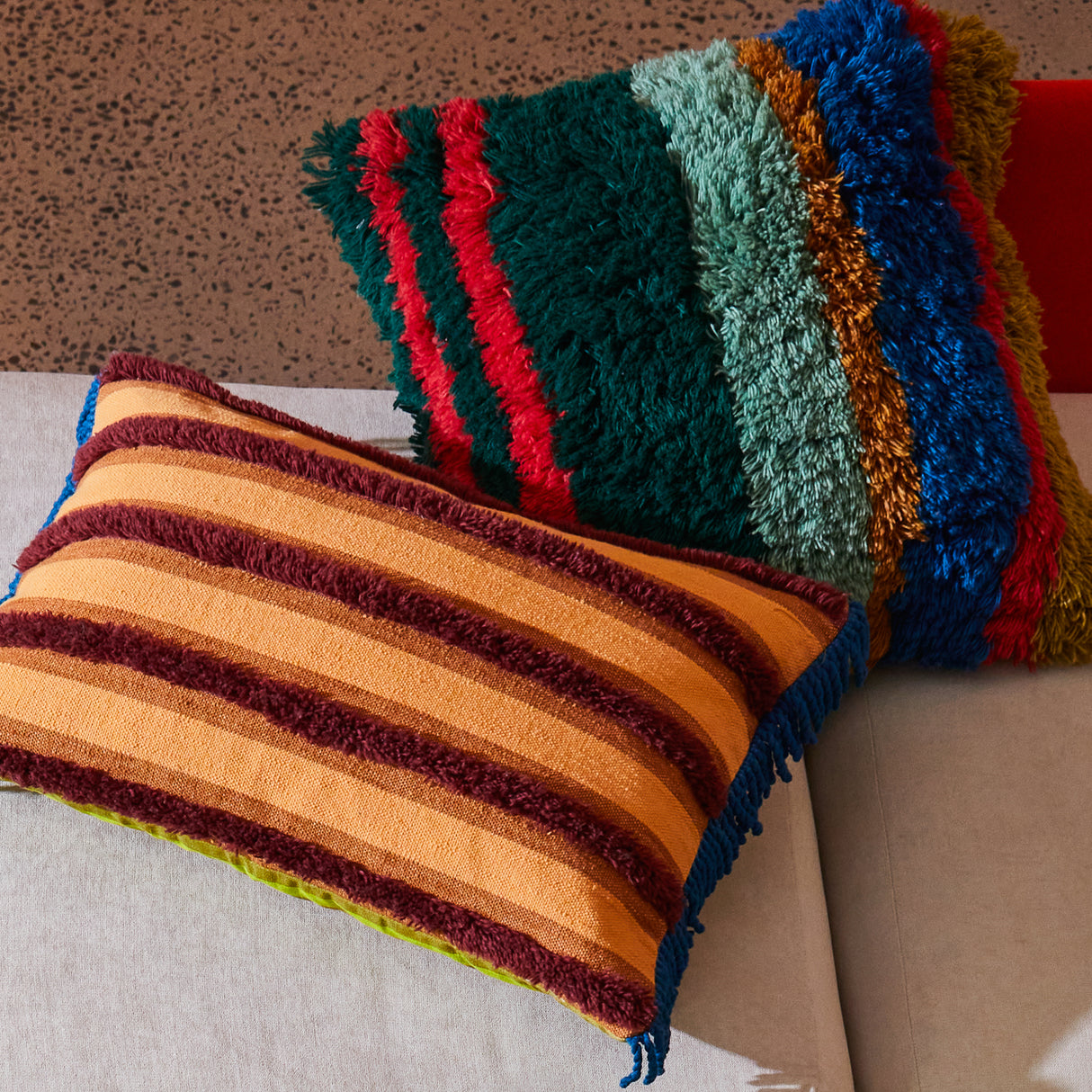 Henri Shag Cushion - Forest Cover Only
