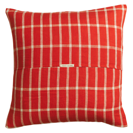 Remi Linen Euro Pillowcase Set - Scarlet