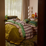 Evette Cotton Quilt Cover - Olive Single