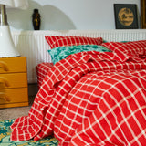 Remi Linen Quilt Cover - Scarlet Single