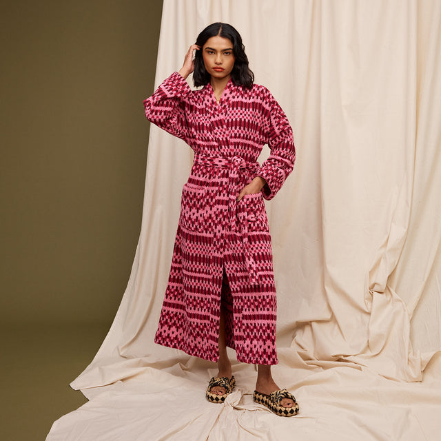 Arlette Towelling Robe - Cosmo Pink XS/S