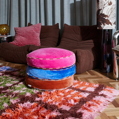 Etienne Velvet Floor Cushion - Tiramisu