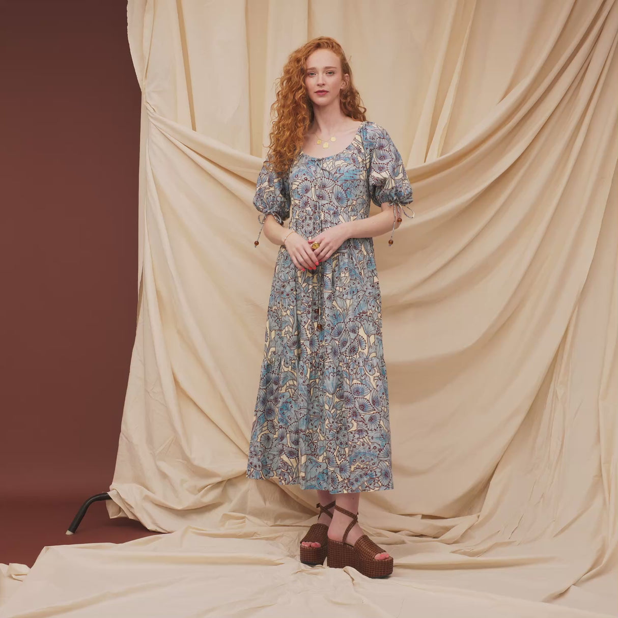 Lucia Tiered Maxi Dress - Cerulean