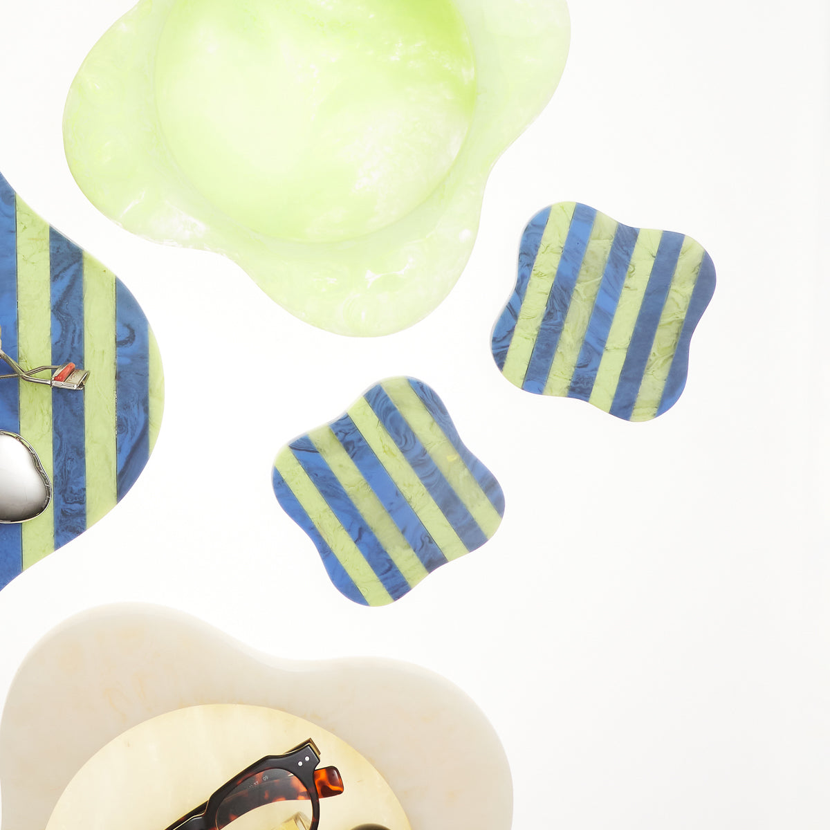 Noellyn Resin Coasters - Set of 2 - Azure