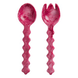 Gisele Salad Servers - Crimson