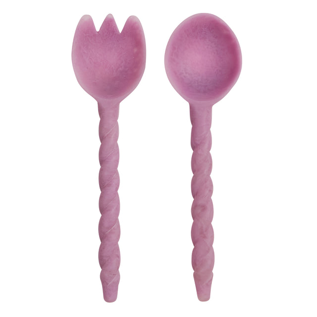 Rose Salad Servers - Orchid