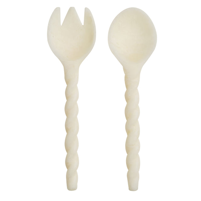 Rose Salad Servers - Pearl