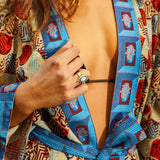 Rambagh Ring - Labradorite + Tourmaline