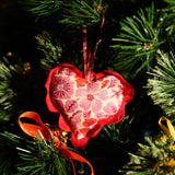 Magnolia Cotton Heart Decoration - Poppy