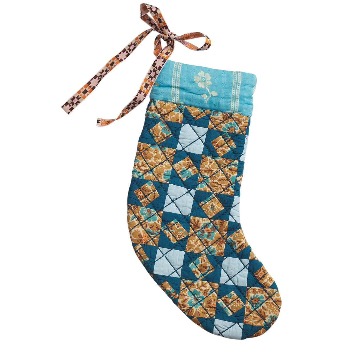 Magnolia Patchwork Stocking - Turquoise