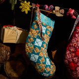 Magnolia Patchwork Stocking - Turquoise