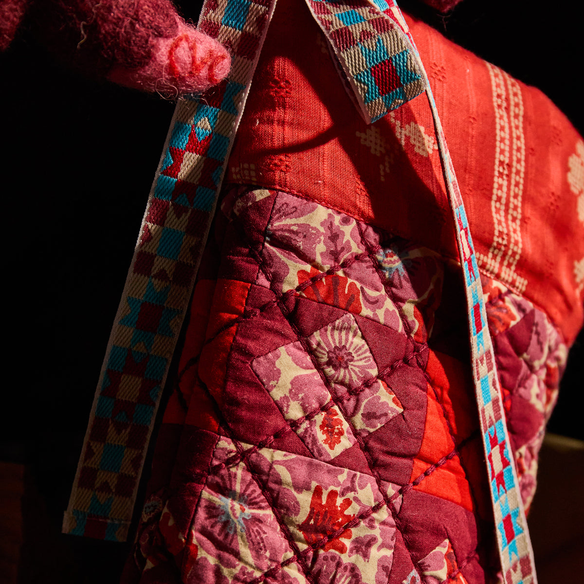 Magnolia Patchwork Stocking - Poppy