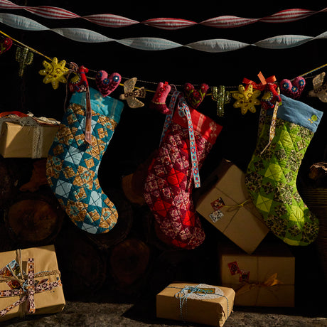 Magnolia Patchwork Stocking - Poppy
