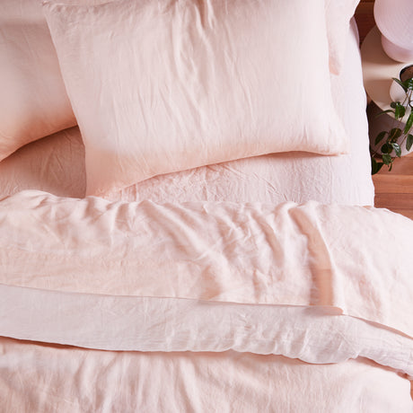 Blush French Flax Linen Flat Sheet