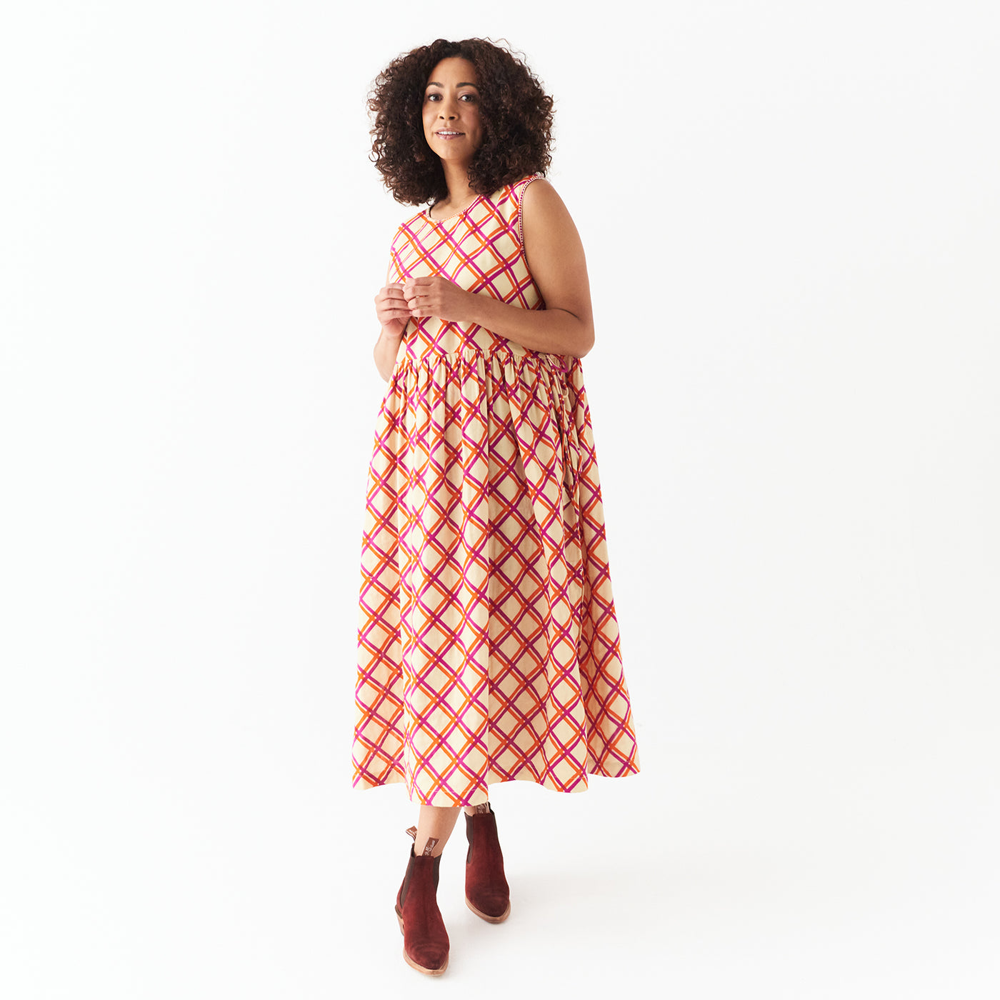 Sage x Clare Celeste Collection Romy Check Dress