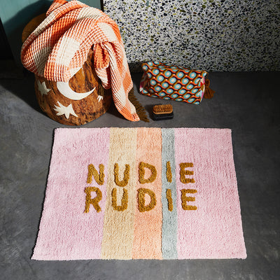 Tula Nudie Bath Mat - Bubblegum Stripe