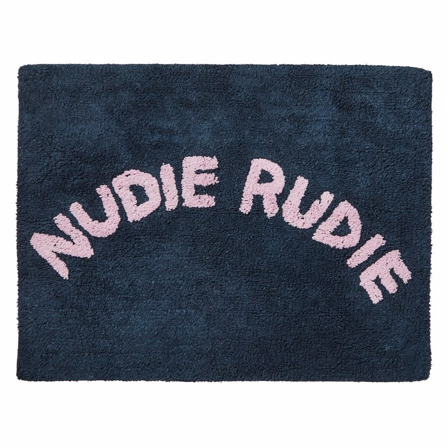 navy lilac nudie rudie cotton tufted bath mat